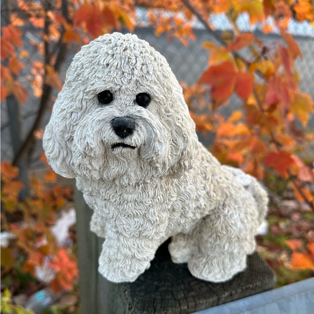 Livingstone Bichon Frise Dog Statue Vintage 1992 Collectible Dog Figure 7.5"RARE